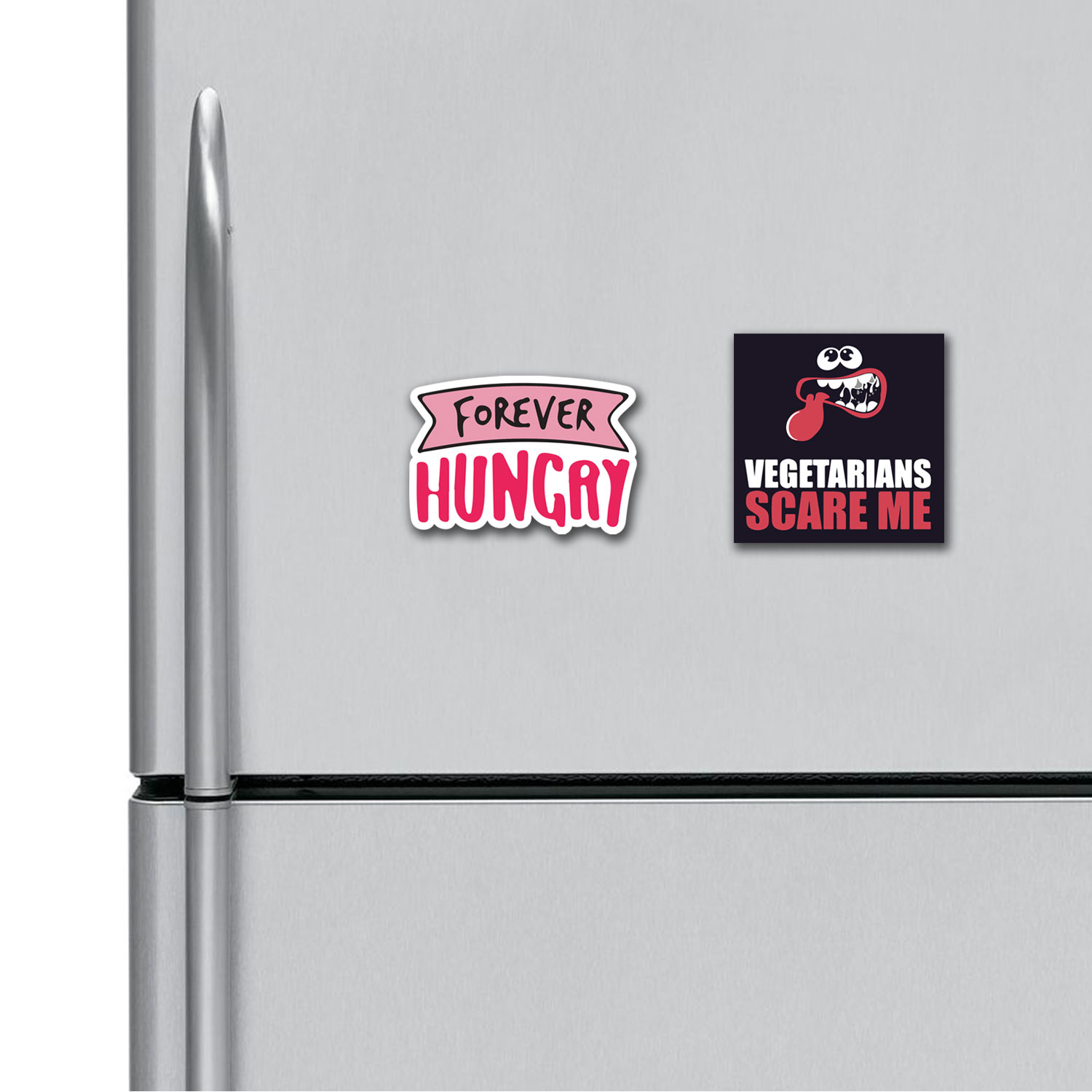 Forever Hungry Vegetarians Scare me Better Fridge Magnets Combo