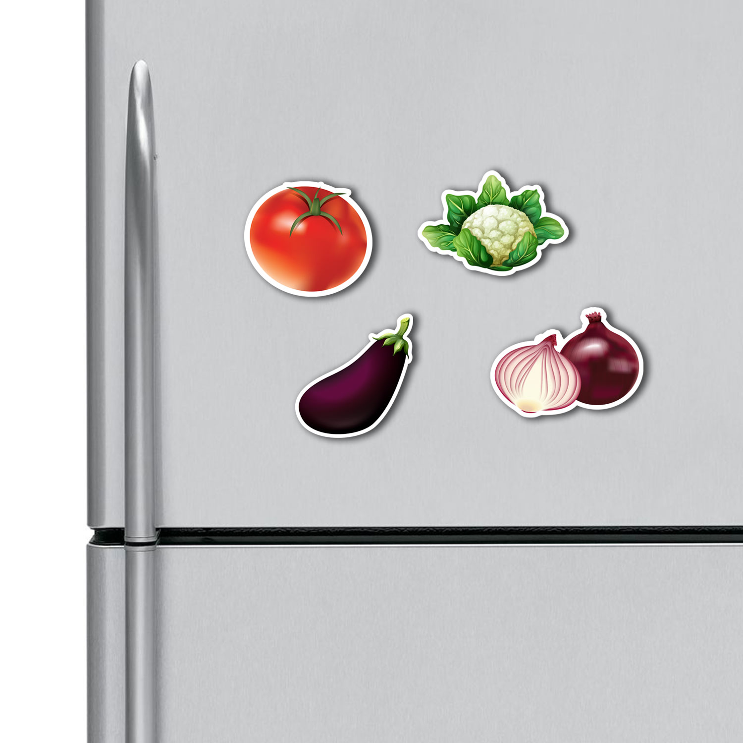 Tomato Cauliflower Brinjal Onion Fridge Magnets Combo