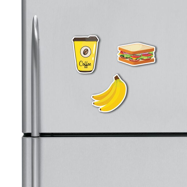 Coffee Sandwich Banana Fridge Magnets Combo