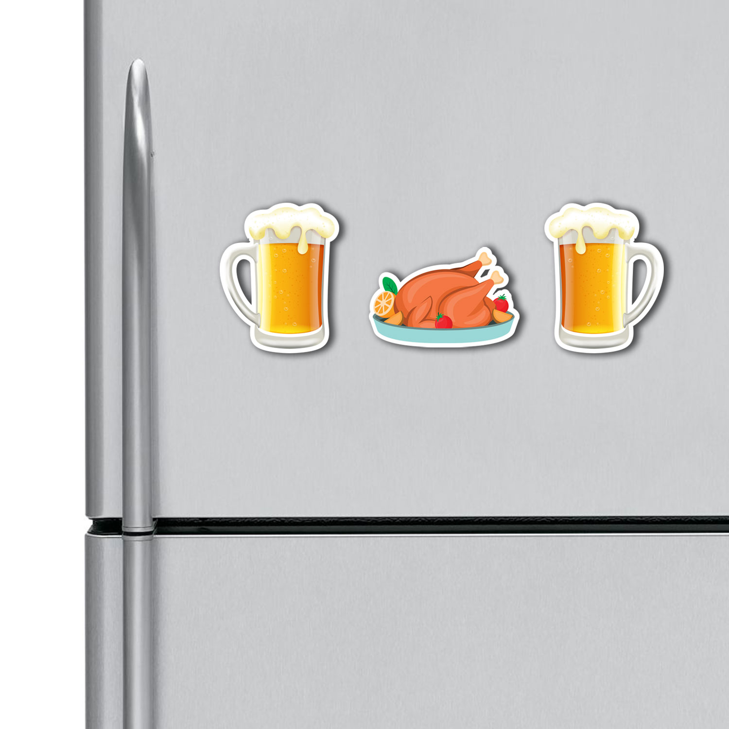 Chicken Beer ( Pack of 3 ) Fridge Magnets Combo