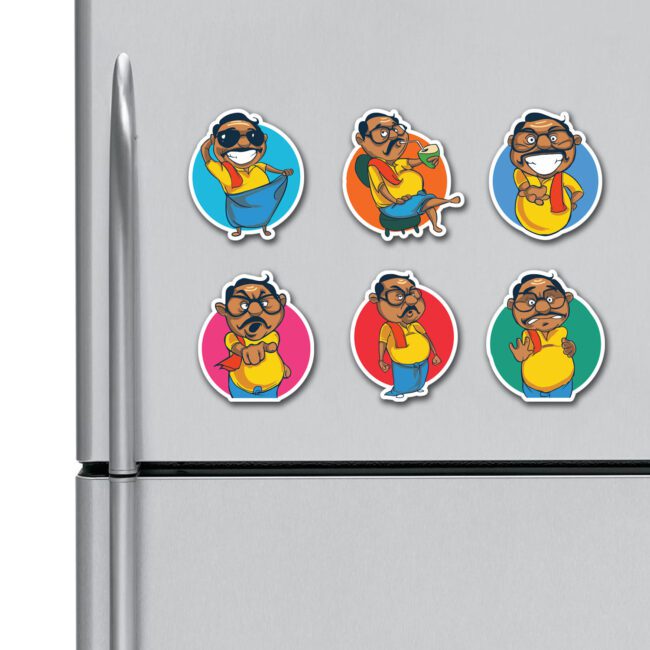 South Indian Anna ( Pack Of 6 ) Fridge Magnets Combo