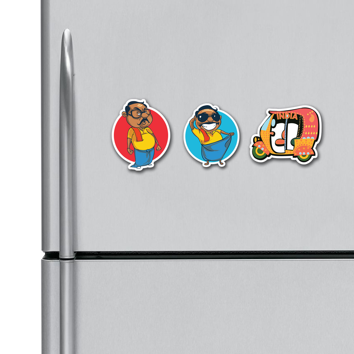 South Indian Anna Auto Rickshaw Fridge Magnets Combo