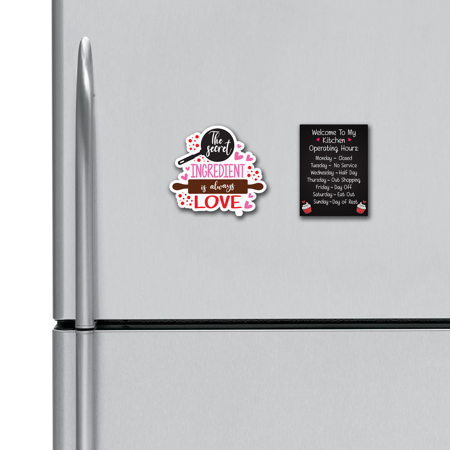 The Secret Ingredients is Always Love Welcome To my Kitchen Fridge Magnets Combo