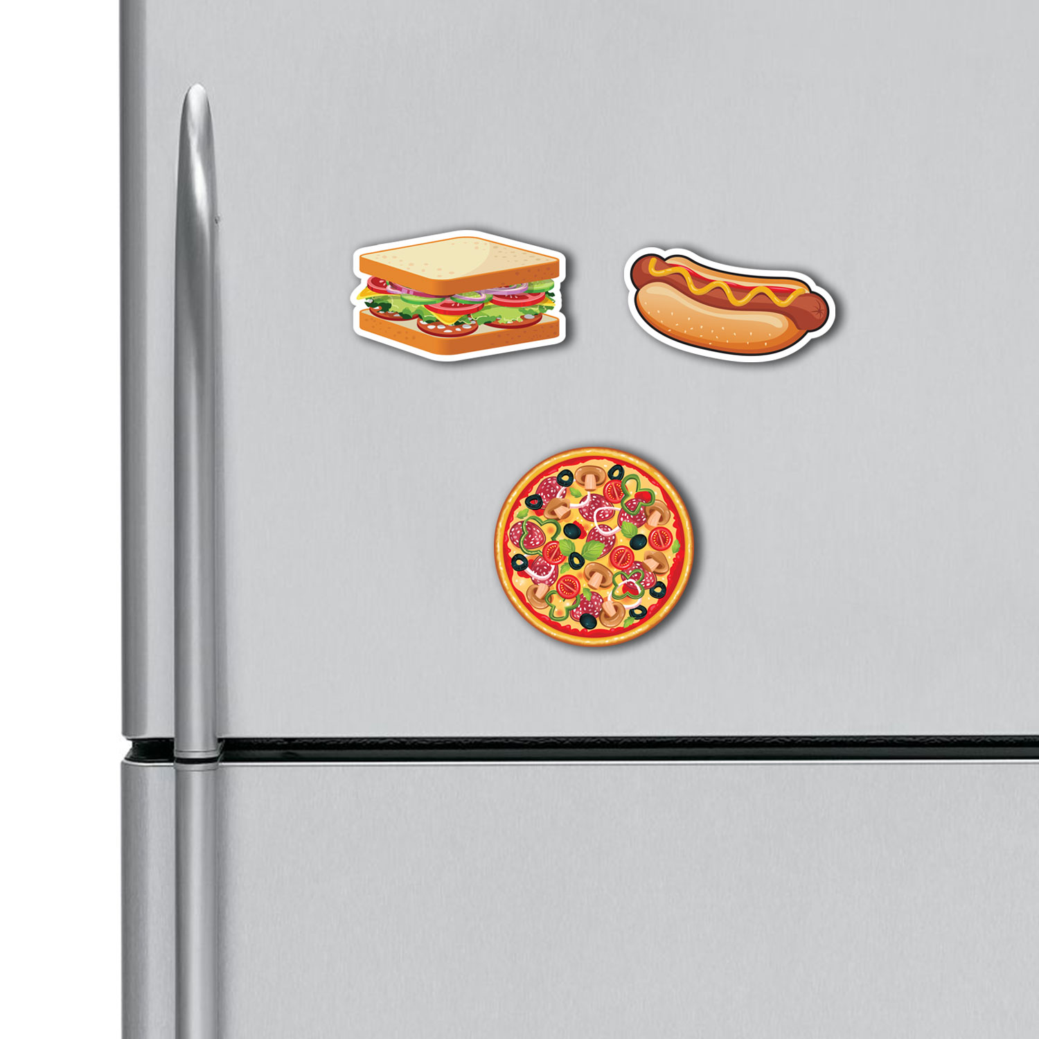 Sandwich Burger Pizza Fridge Magnets Combo