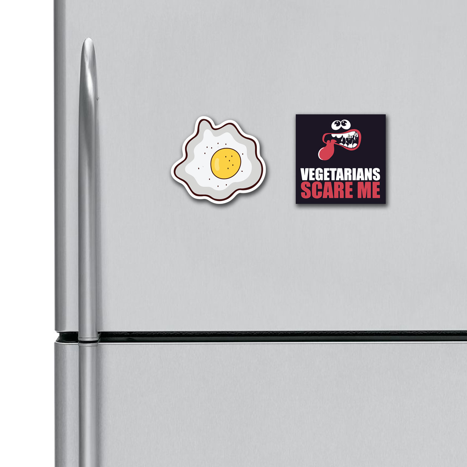 Omlette Vegetarian Scare Me Fridge Magnets Combo