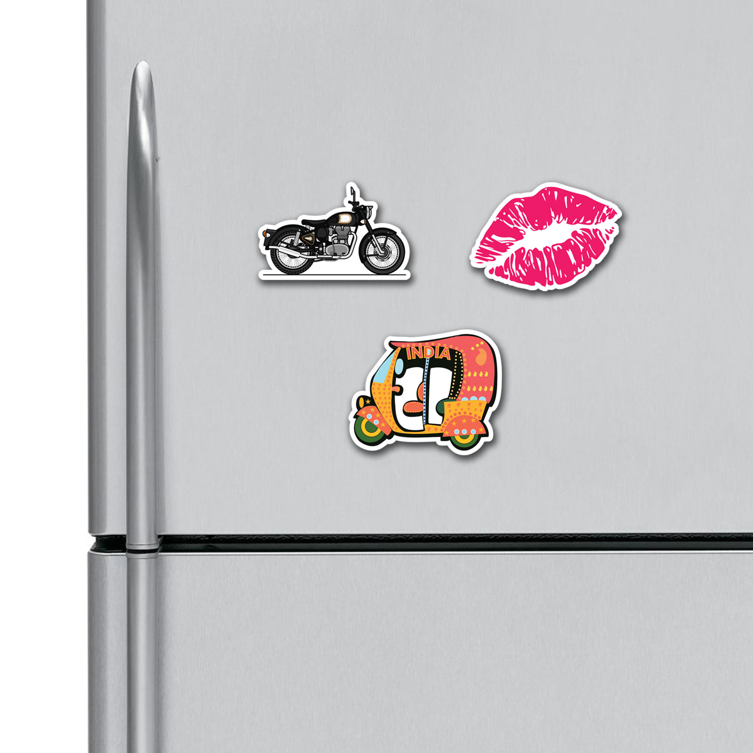 Bullet Lips Auto Rickshaw Fridge Magnets Combo