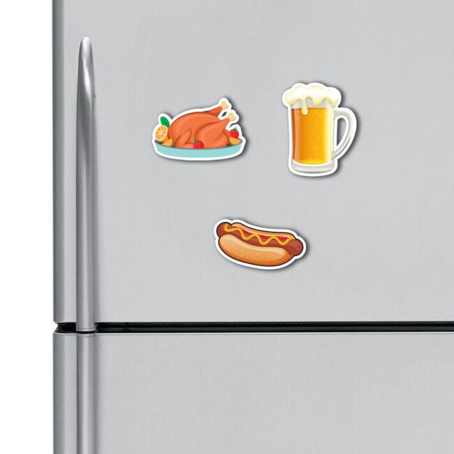 Chicken Beer Hot Dog Fridge Magnets Combo