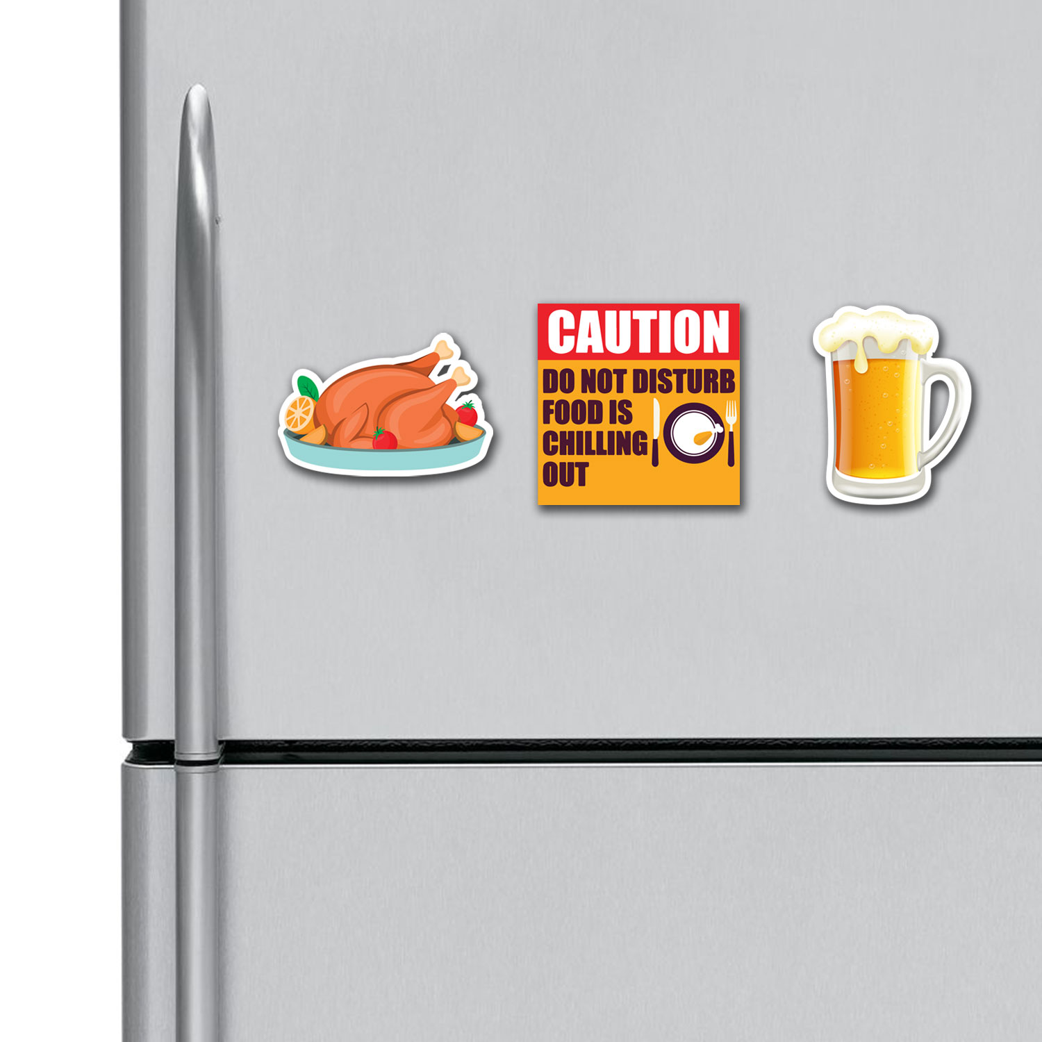 Chicken Caution Do Not Disturb Beer Fridge Magnets Combo