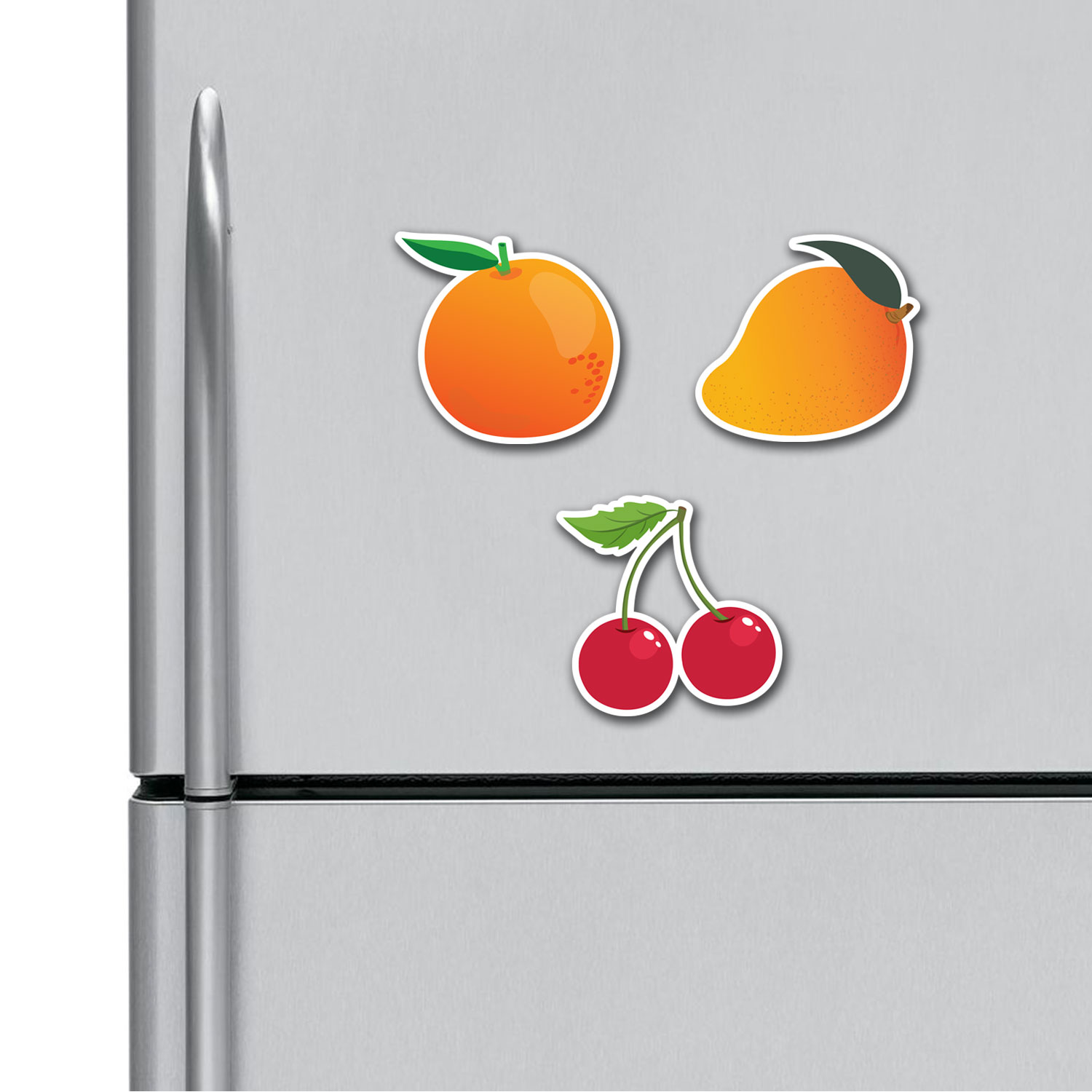 Mango Orange Cherry Fruits Fridge Magnets Combo