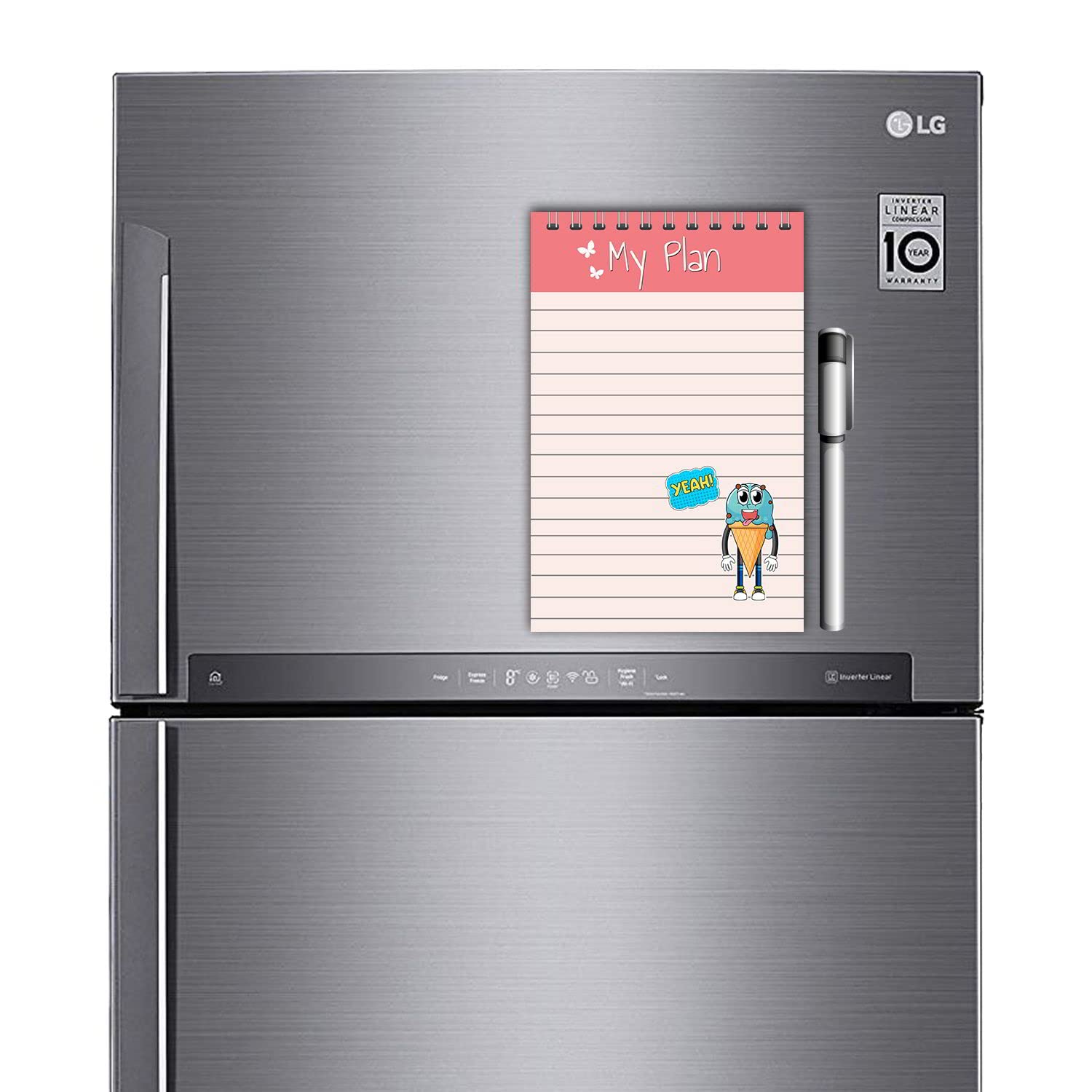 My Plan Magnetic Fridge Memopad with Pen, Easy to Wipe To Do/Grocery List Notepad