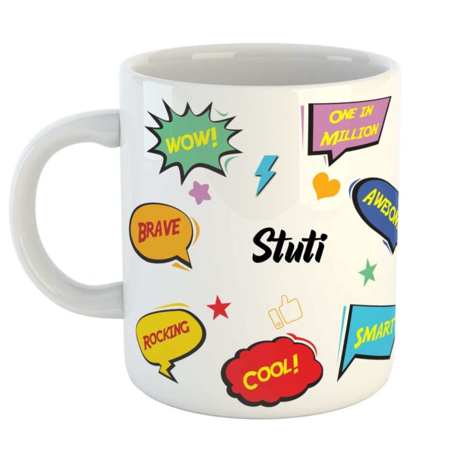 Personalised Name Ceramic Coffee Mug - White - Image 3
