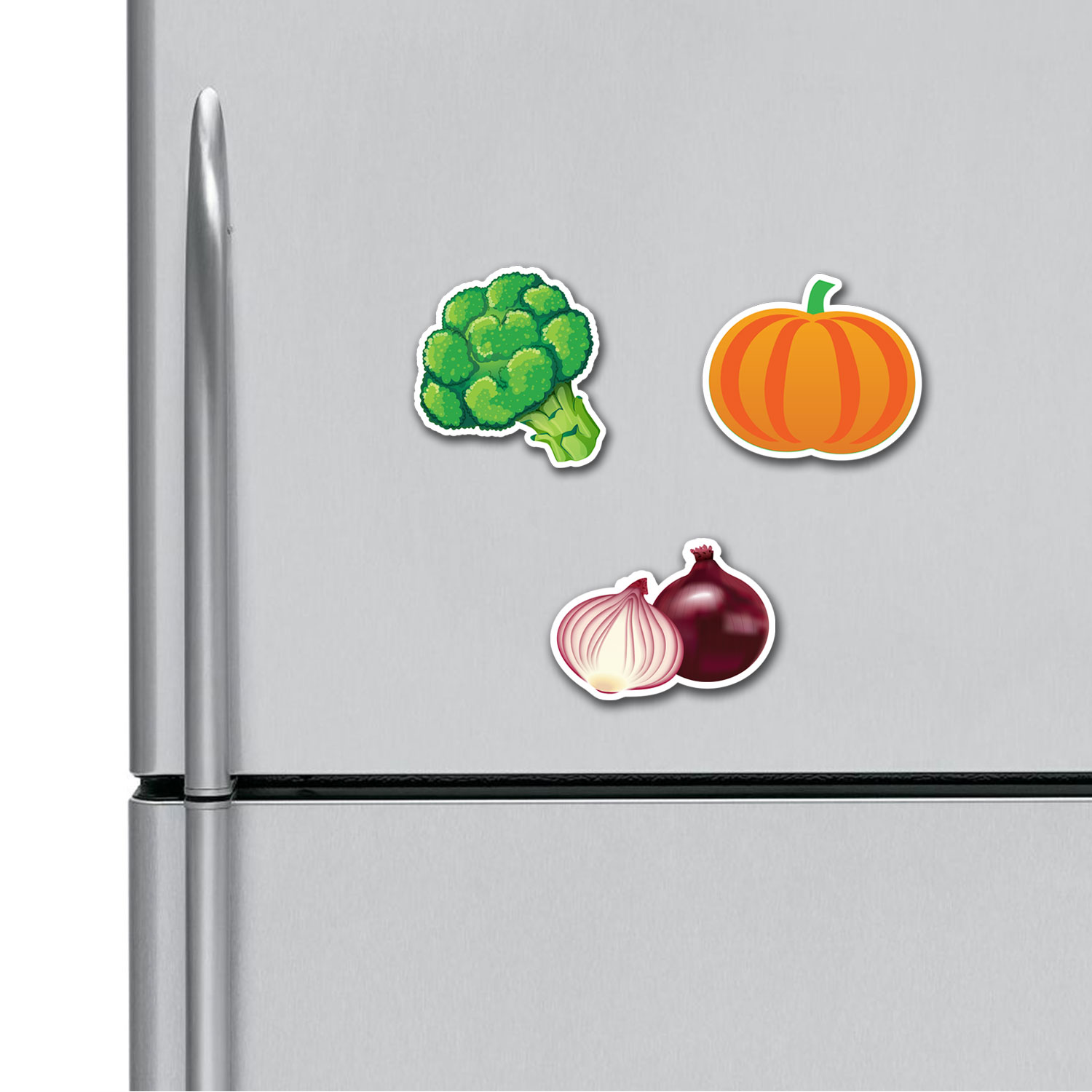 Broccoli Pumpkin Onion Fridge Magnets Combo