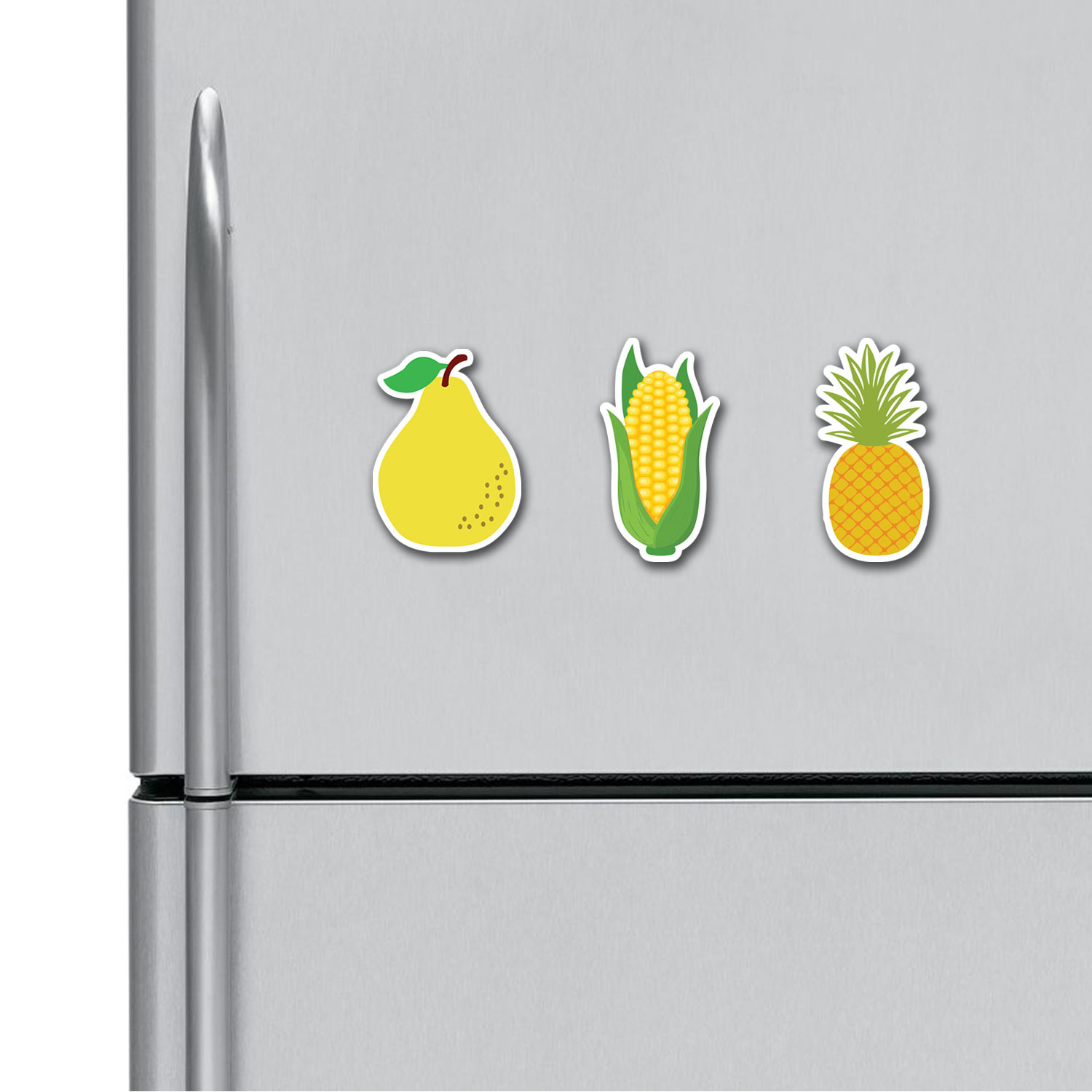 Corn Pineapple Pear Fridge Magnets Combo