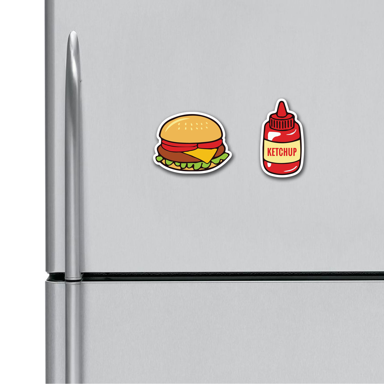 Burger Ketchupp Fridge Magnets Combo