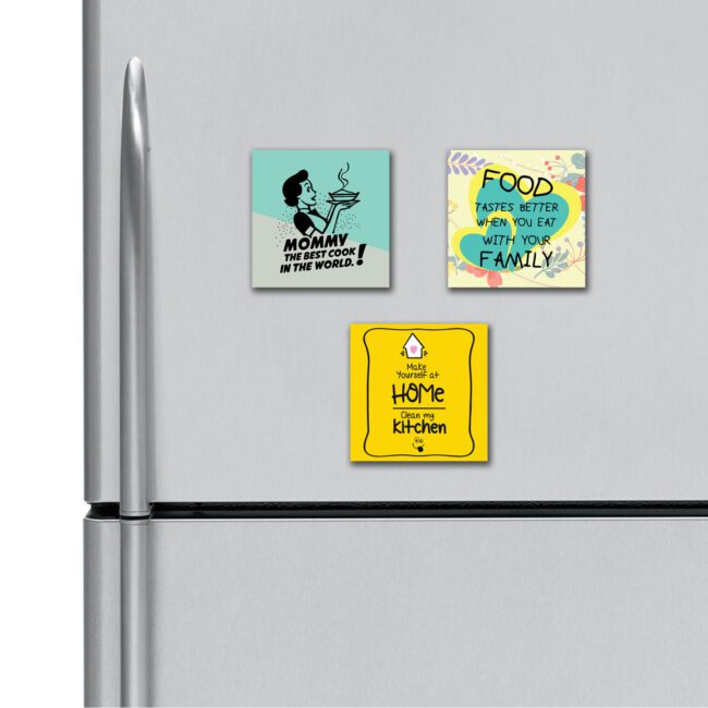 Food Quote's ( Pack Of 3 ) Fridge Magnets Combo