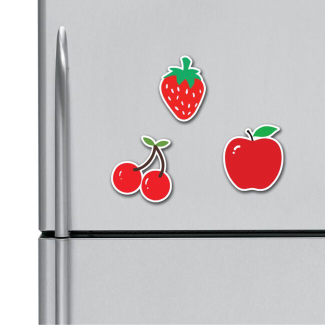 Apple Cherry Strawberry Fridge Magnets Combo