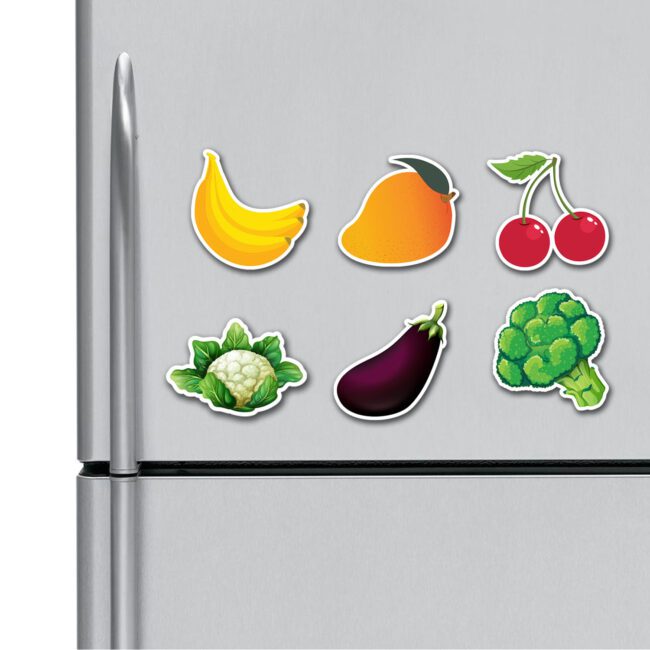 Fruits And Vegetables ( Pack Of 6 ) Fridge Magnets Combo