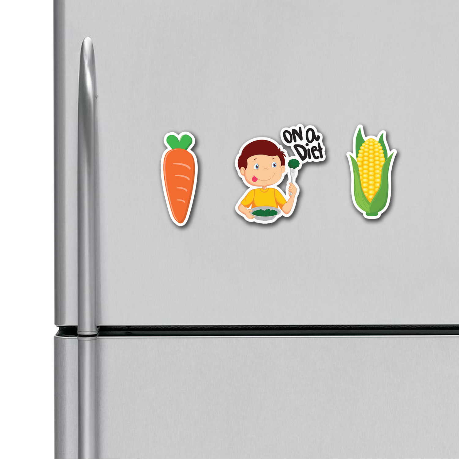 Carrot On A Diet Corn Fridge Magnets Combo