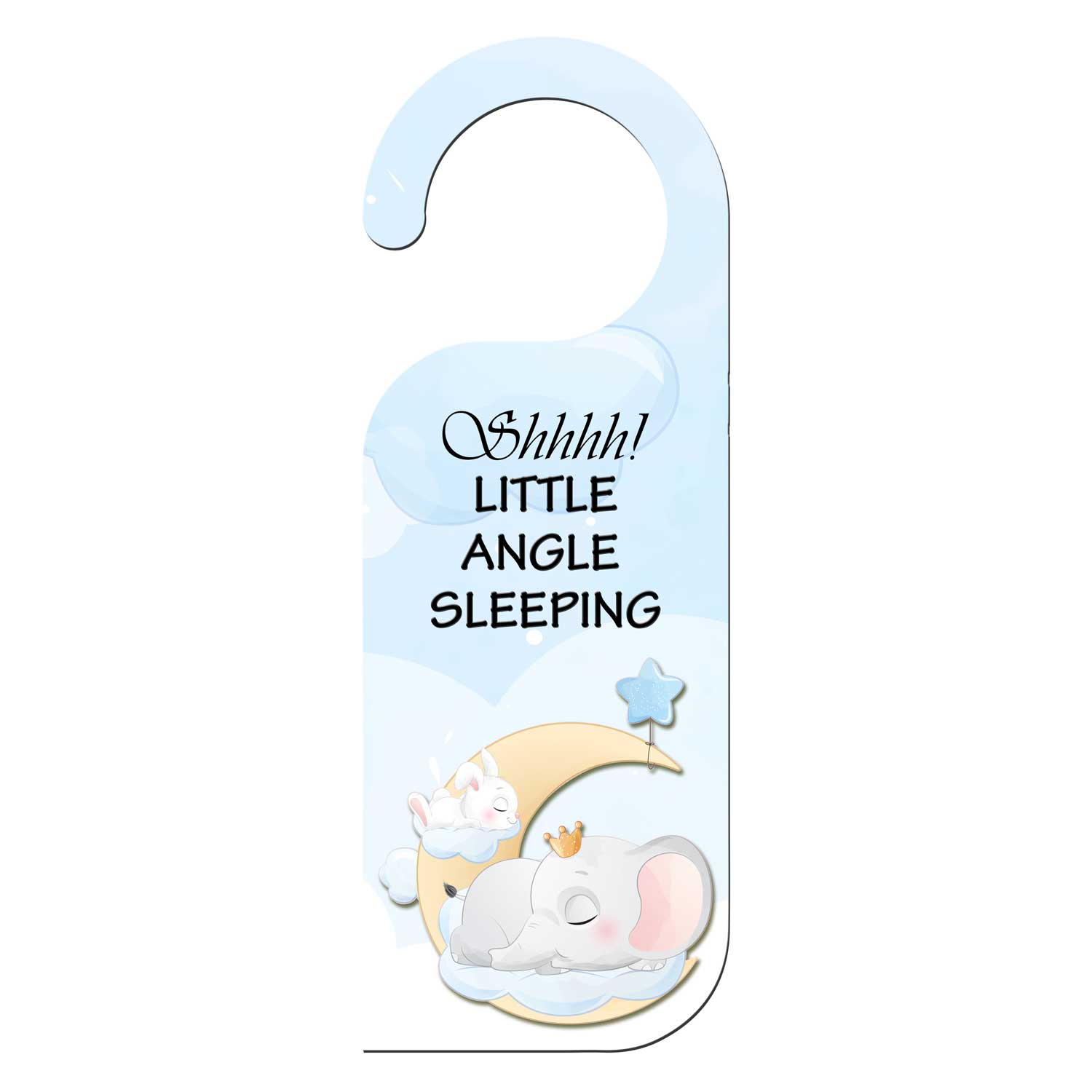 shhhh ! Little Angel Sleeping Door Knob Hanger Door Tag Sign