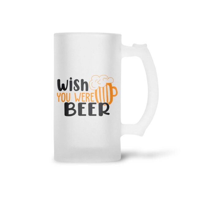 Wish You Were Beer Frosted Beer Mug - Image 2
