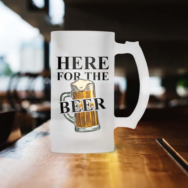 Here For The Beer Frosted Beer Mug