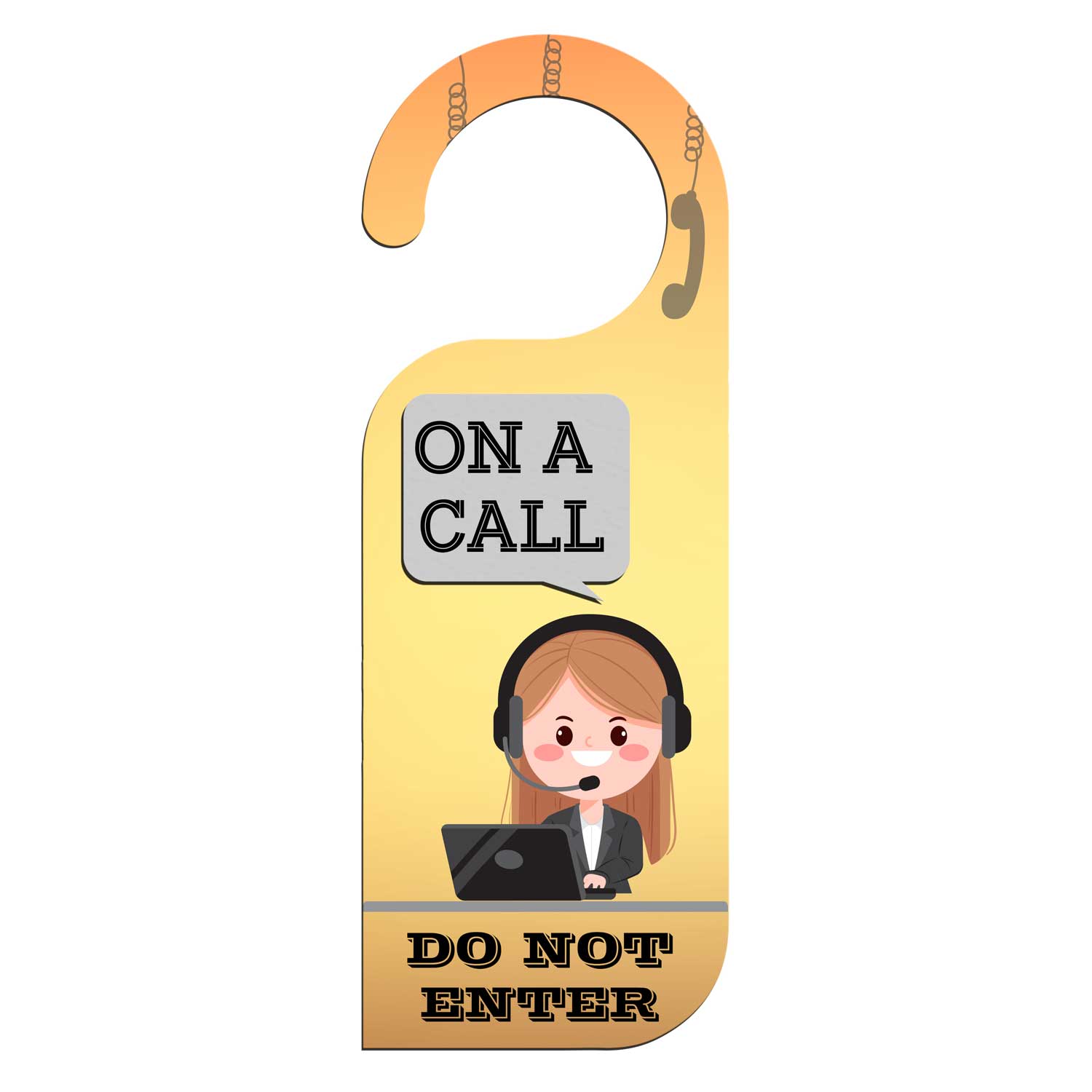 On A Call Do Not Enter Door Knob Hanger Door Tag Sign