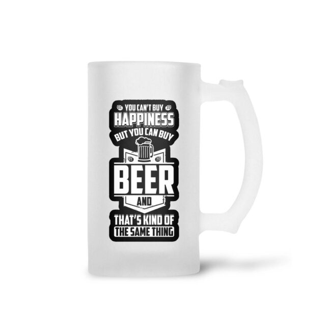 You Can't Buy Happiness But You Can Buy Beer Frosted Beer Mug - Image 2