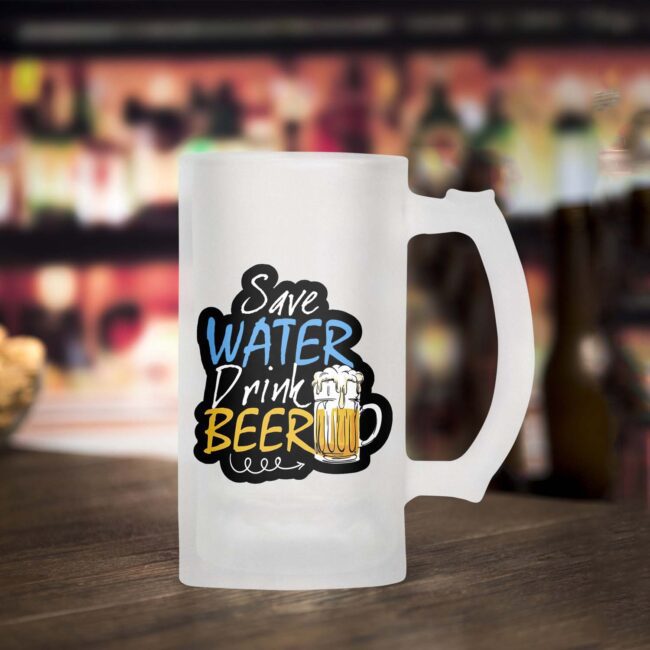 Save Water Drink Beer Frosted Beer Mug