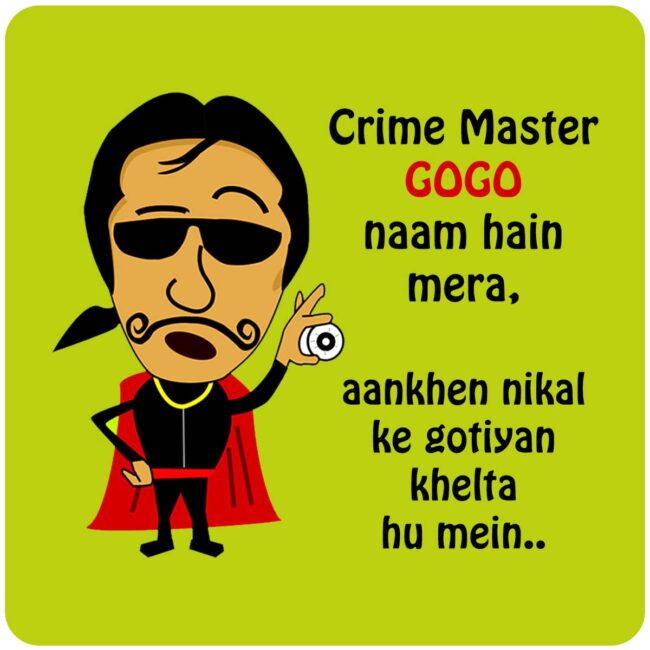 Funny Bollywood Character With Dialouges Printed Table Coasters Set - Image 5