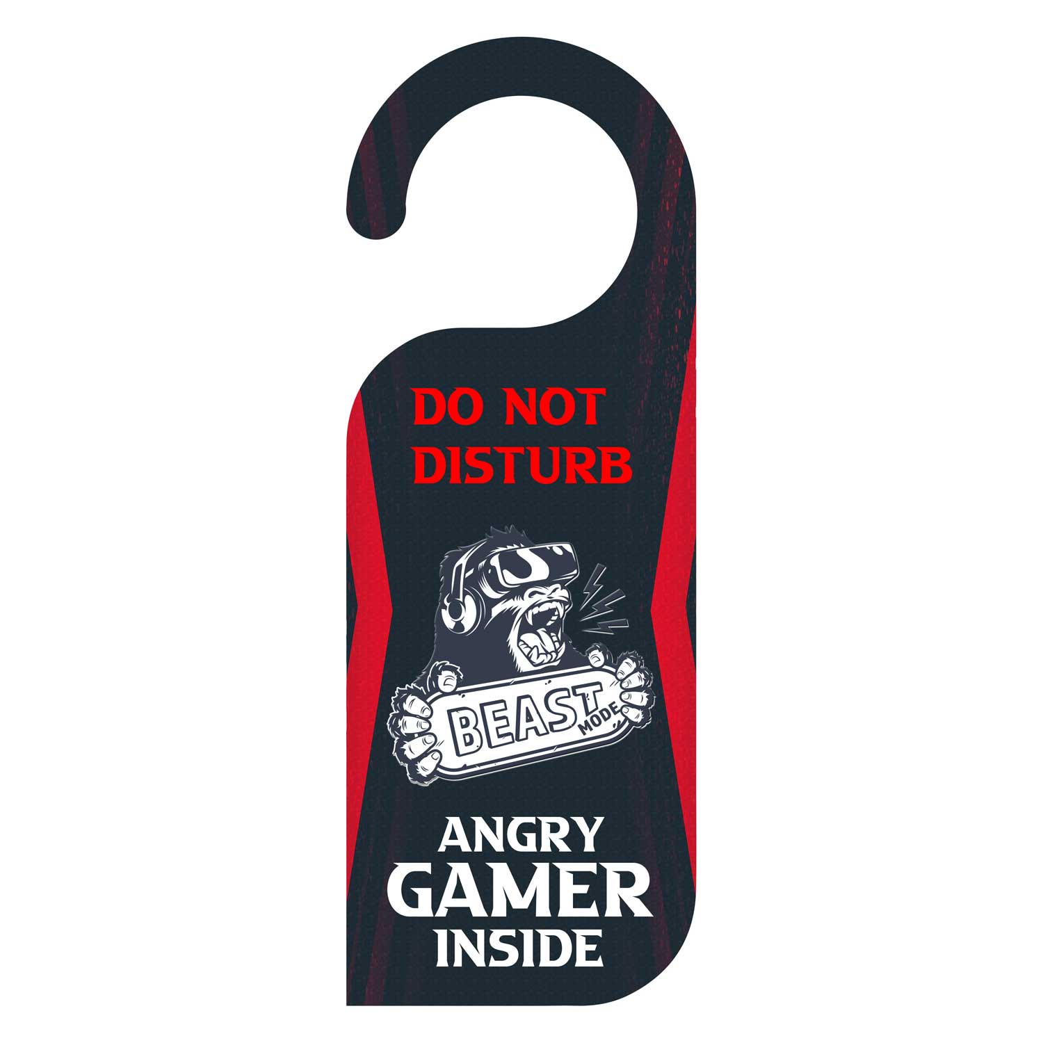 Angry Gamer Inside Door Knob Hanger Door Tag Sign