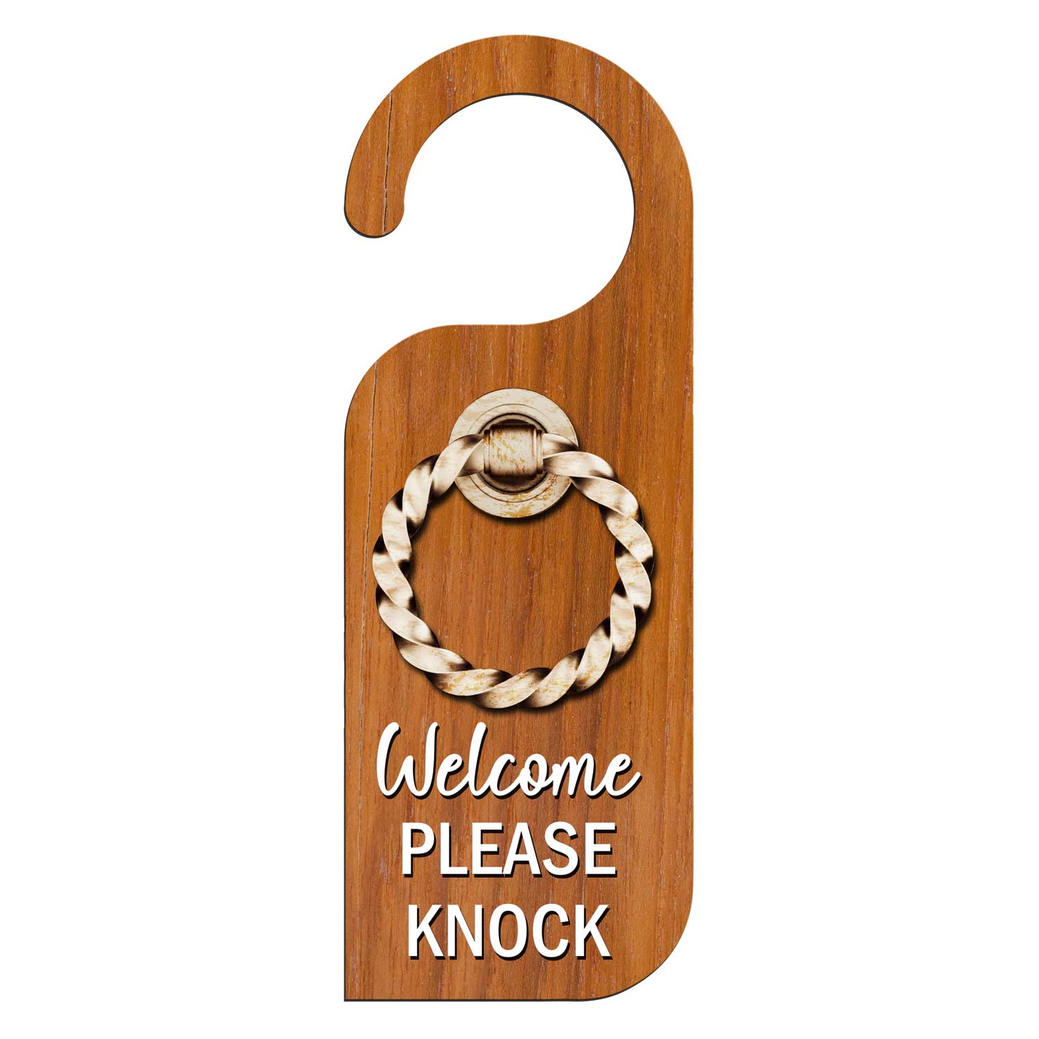 Welcome Please Knock Door Knob Hanger Door Tag Sign