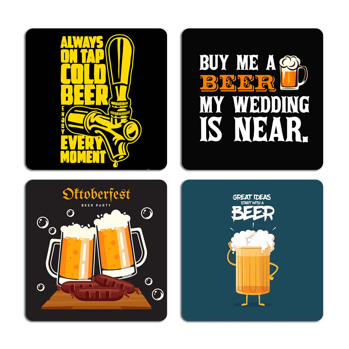 Buy Me A Beer Printed Table Coasters Set