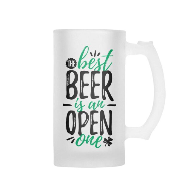 The Best Beer Is Are Open One Frosted Beer Mug - Image 2