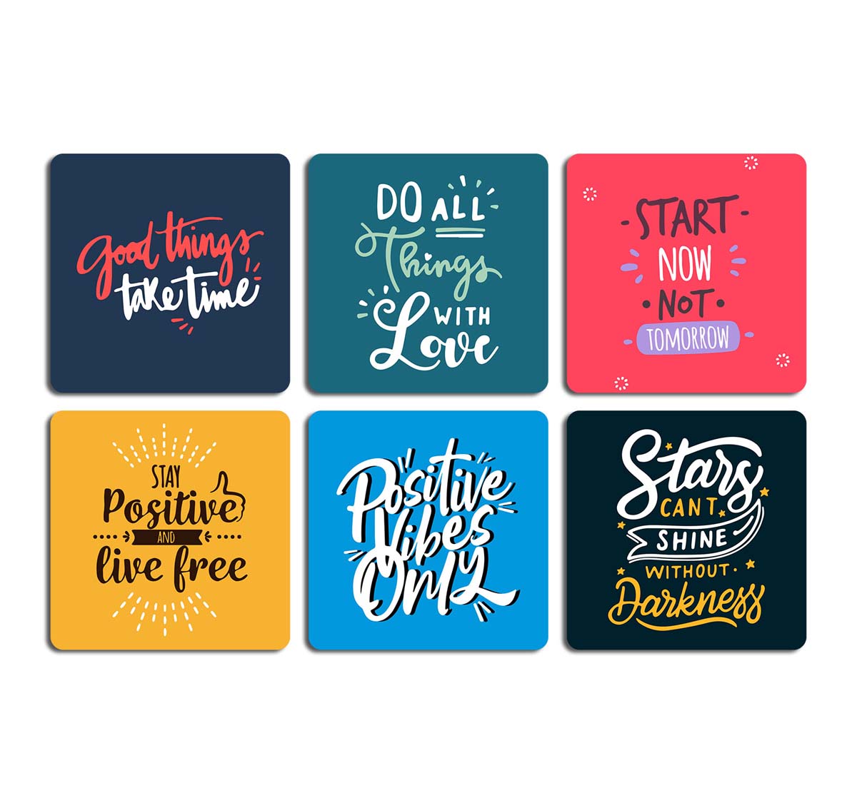 Motivational Quotes / Quotes Table Coasters Set