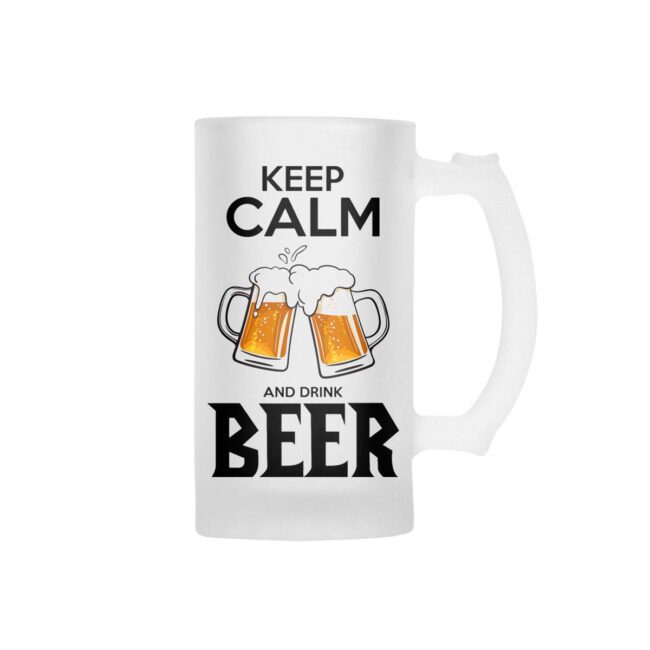 Keep Calm And Drink Beer Frosted Beer Mug - Image 2