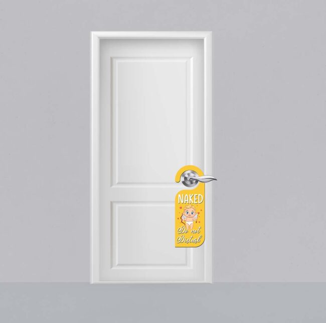 Naked Do Not Disturb Knob Hanger Door Tag Sign - Image 2