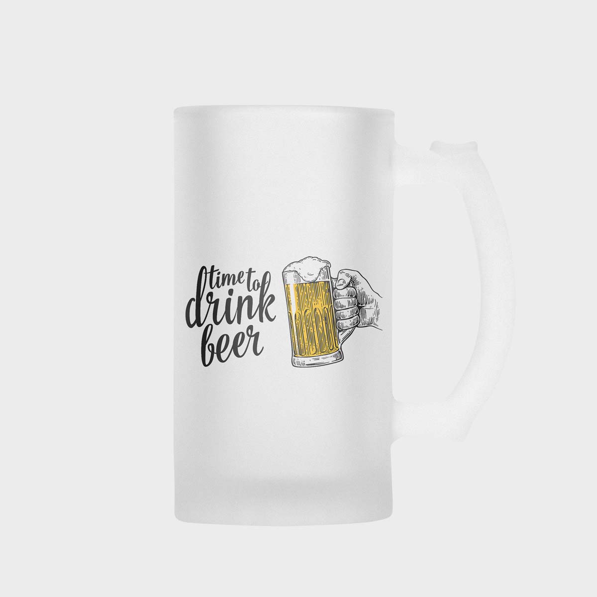 Time To Drink Beer Frosted Beer Mug - Image 2