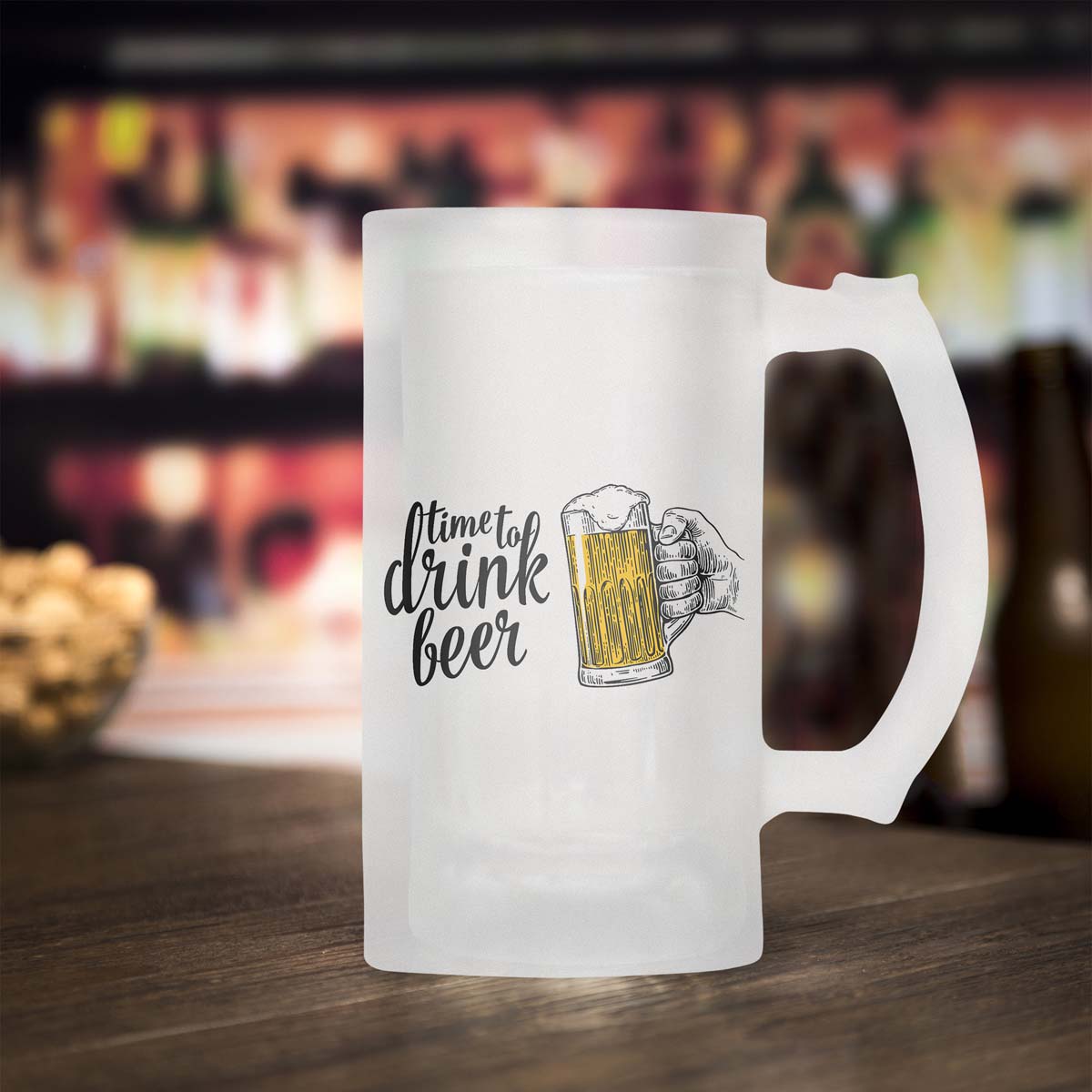 Time To Drink Beer Frosted Beer Mug