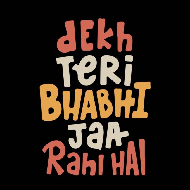 Bhabhi Quotes Illustration Printed Table Coasters Set - Image 4