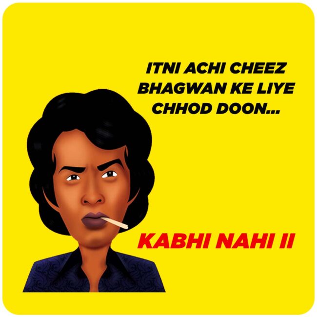 Funny Bollywood Character With Dialouges Printed Table Coasters Set - Image 4