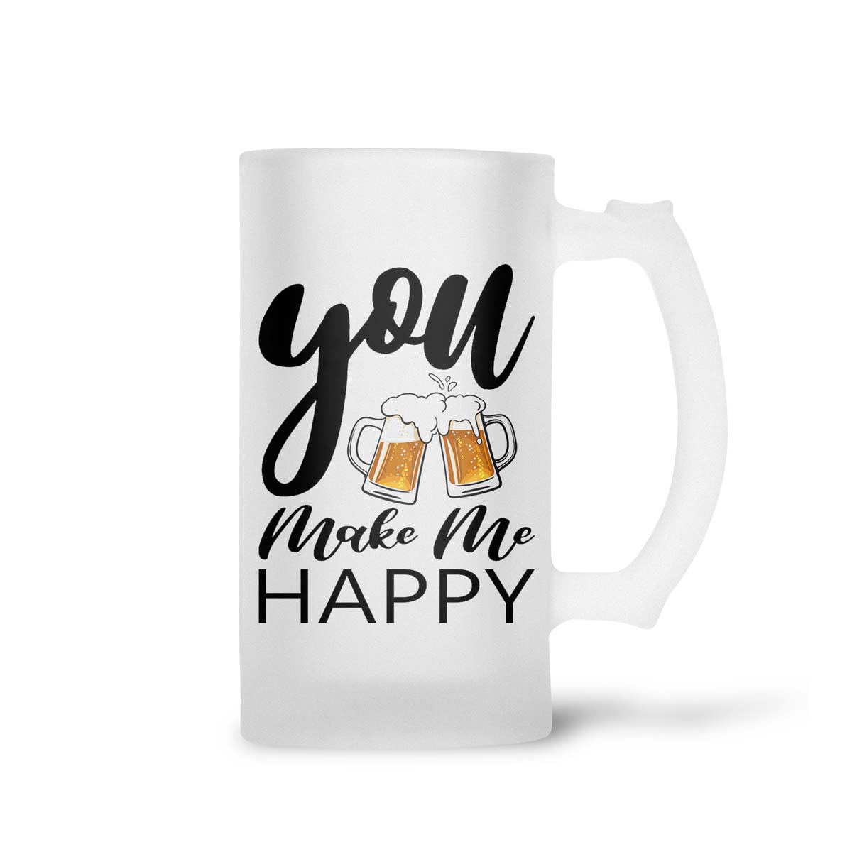 You Makes Me Happy Frosted Beer Mug - Image 2