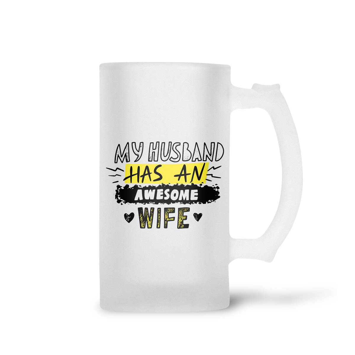 My Husband Has An Awesome Wife Frosted Beer Mug - Image 2