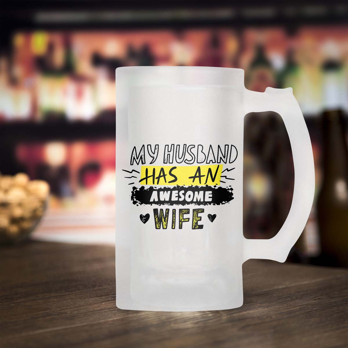 My Husband Has An Awesome Wife Frosted Beer Mug