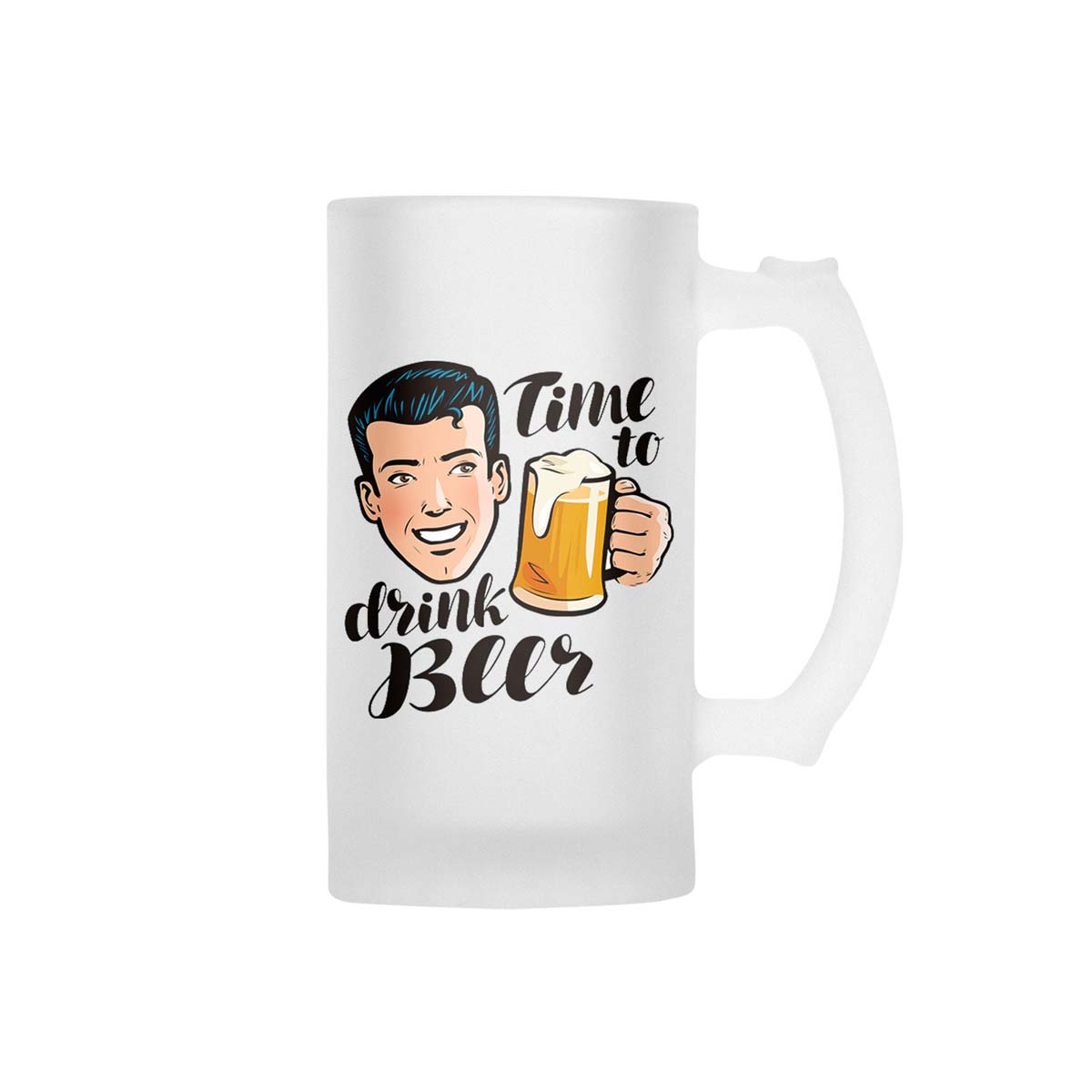 Time To Drink Beer Frosted Beer Mug - Image 2