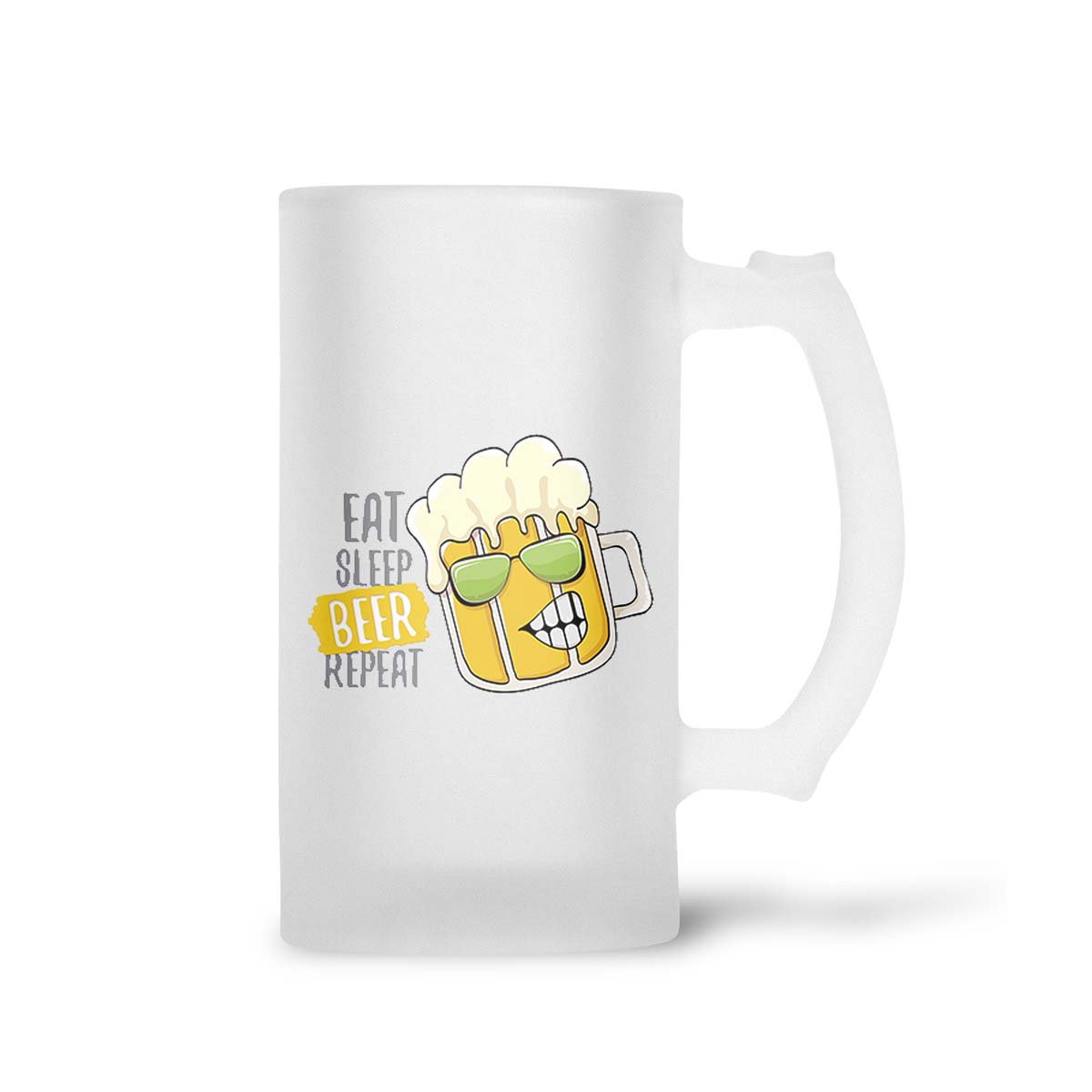 Eat Sleep Beer Repeat Frosted Beer Mug - Image 2