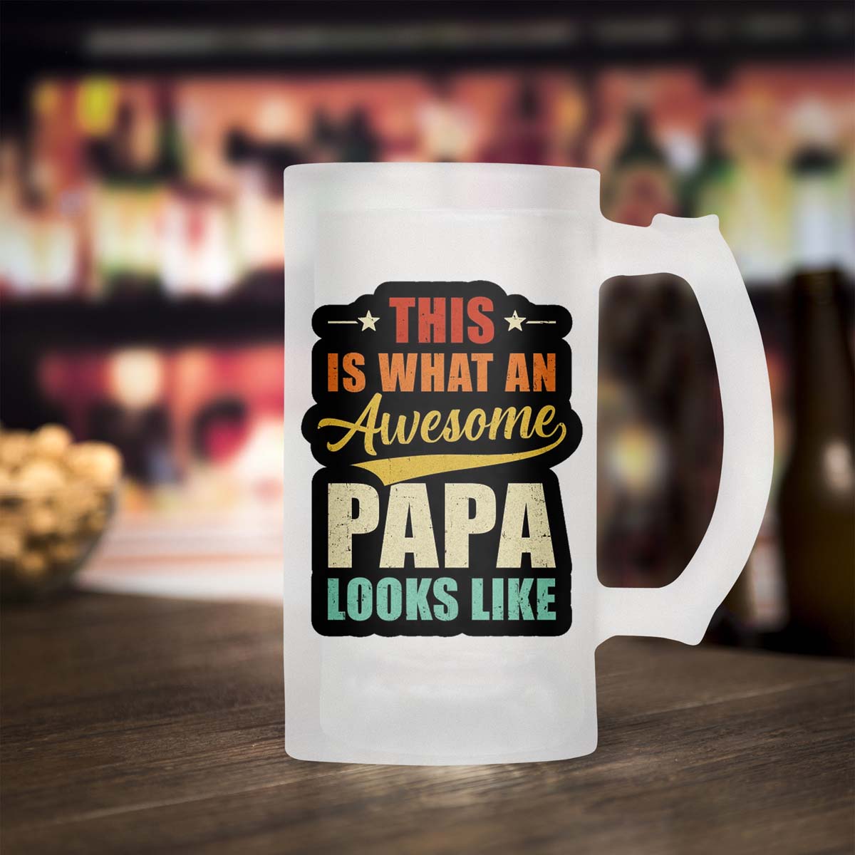 This Is What An Awesome Papa Looks Like Frosted Beer Mug