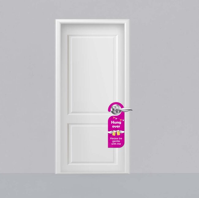 Hung Over Please Be Gentle With Me Knob Hanger Door Tag Sign - Image 2