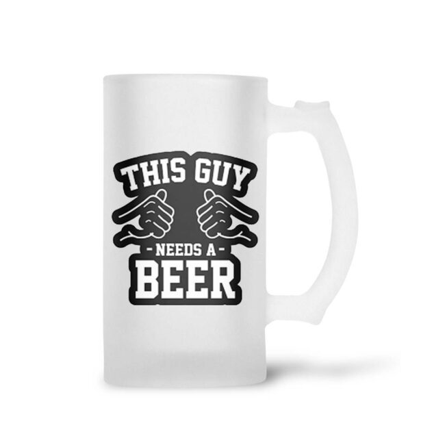 This Guy Needs A Beer Frosted Beer Mug - Image 2