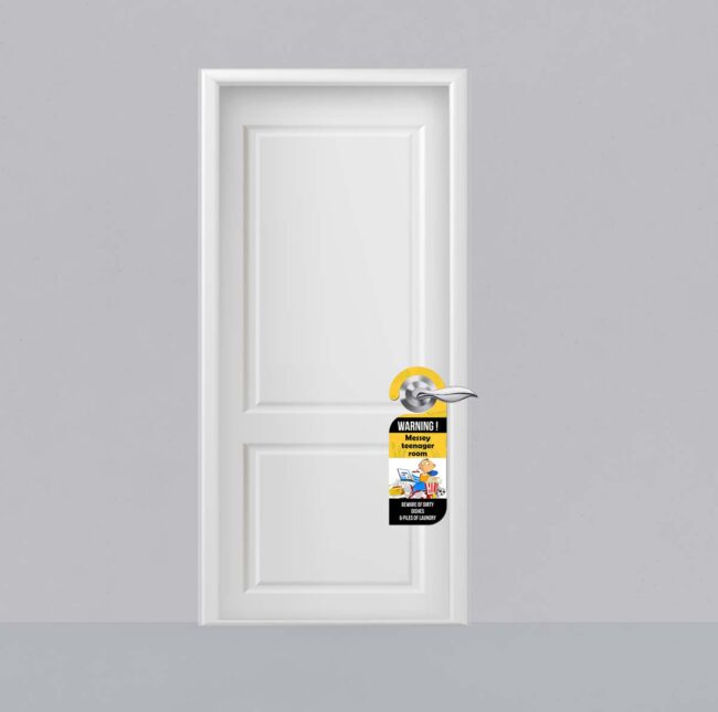 Warning ! Messey Teenager Room Knob Hanger Door Tag Sign - Image 2