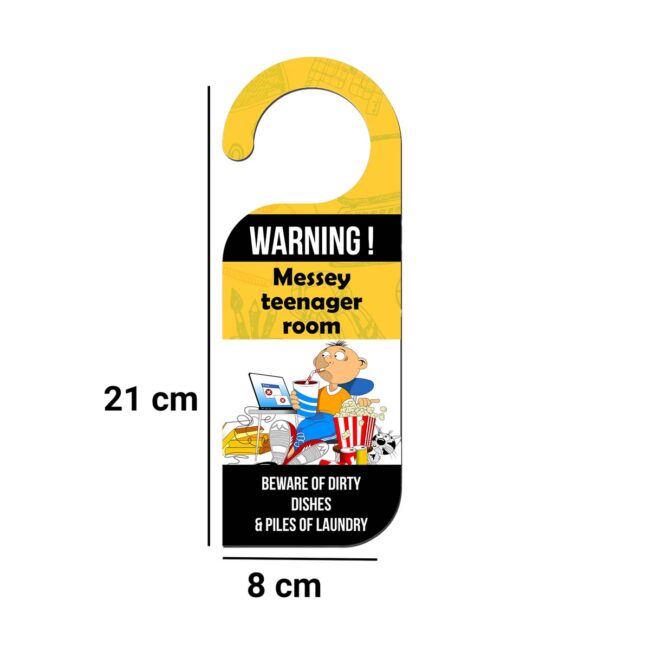 Warning ! Messey Teenager Room Knob Hanger Door Tag Sign - Image 3